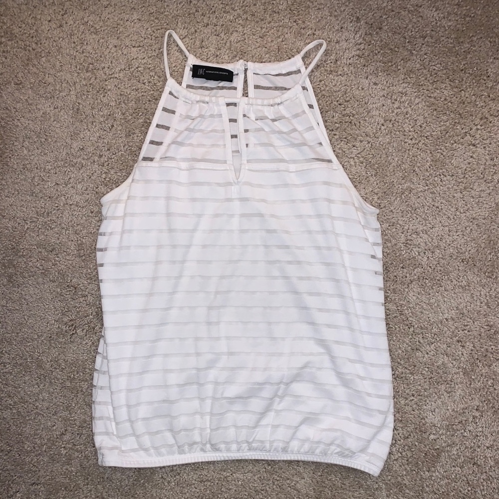 INC Sleeveless Top, White, Small